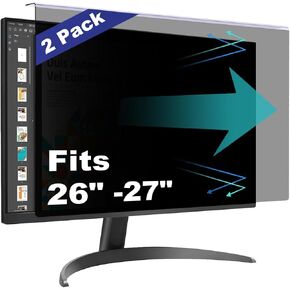 2 Pack Computer Privacy Screen Shield Compatible for 23.6/23.8/24 Inch 16:9 | Blue Light Filter - Hanging Design for Easy On/Off Removable Setup in Saudi Arabia