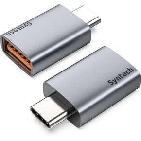 Syntech USB C to USB Adapter 2-Pack, 10Gbps Type C Male to USB 3.2 Female | Fit Side by Side, 10Gbps High Speed Transfer, Aluminum Housing, Plug & Play for iPhone17 Pro Max/iPad/iMac/MacBook Pro in Saudi Arabia