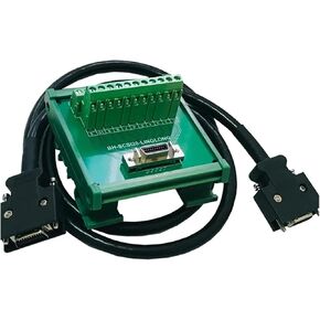 SCSI-20P SCSI CN20 MDR Female Breakout Board 20 Pin Terminal Module Adapter DIN Rail Mounting HPCN20P(20P TB and 1m Cable) in Saudi Arabia
