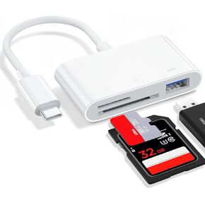 USB C SD Card Reader for iPhone 17/16/15/iPad/MacBook/Mac, wtyixs USB-C Type C SD Reader 2 Slots Supports SD and MicroSD Memory Card Adapter Digital Camera Adapter Trail Viewer, Plug and Play in Kuwait