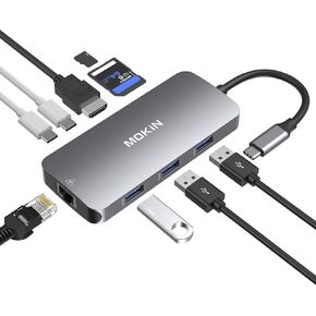 MOKiN USB C Hub HDMI Adapter, 7 in 1 Dongle with SD/TF Card Reader, USB C Data Port, 100W PD, and 2 USB 3.0 - Compatible with MacBook Pro/Air, Dell XPS, Lenovo ThinkPad in Saudi Arabia