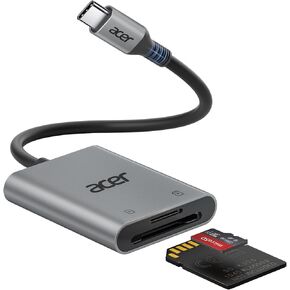 Acer SD Card Reader USB C, Dual Slots Type C to Memory Card Reader | Aluminum Micro SD Card Camera Adapter for MicroSD, SDHC, SDXC, Compatible for iPhone17/16, MacBook Neo/Pro/Air, iPad, Laptop in Kuwait