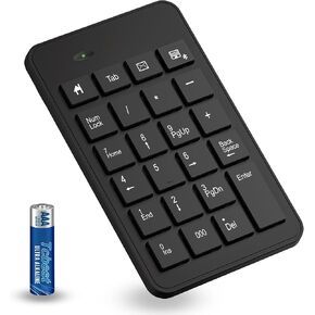 Wireless Number Pad with Battery, Enhanced Efficiency with 23 Keys Numeric Keypad Upgraded Version of 10 key USB Keyboard Financial Accounting Numpad for Laptop, PC, Notebook, Desktop,Surface Pro in Saudi Arabia