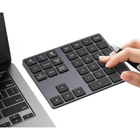 JOYEKY Wireless Number Pad Bluetooth Numeric Keypad for Laptop | Number Pad for Laptop,USB-C Rechargeable,34-Keys Bluetooth Numeric Keypad in Saudi Arabia