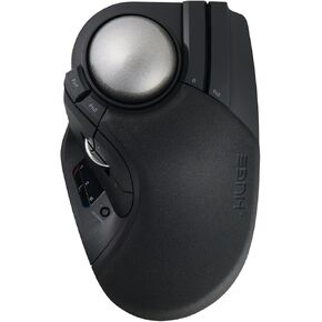 ELECOM Huge Plus Wireless Trackball Mouse, Ergonomic 52mm Large Ball, Multi-Connection Bluetooth, 2.4GHz Wireless, Wired, 10 Programmable Buttons, Rechargeable, Silent Clicks, for Windows PC Mac iPad in Kuwait