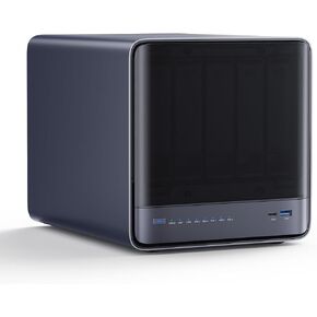 MINISFORUM N5 Pro 5-Bay Desktop AI NAS, AMD Ryzen AI 9 HX PRO 370(12C/24T) CPU, 16GB DDR5, 128G SSD, 1x10GbE, 1x5GbE, 2xUSB4, 8K HDMI, OCuLink, 1xM.2+2xU.2/M.2 Slot, Network Attached Storage(Diskless) in Saudi Arabia