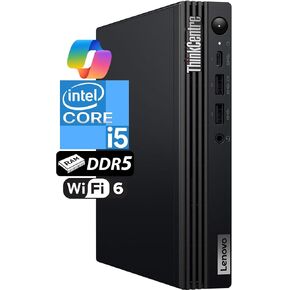 Lenovo ThinkCentre M70q Gen 6, Intel Core Ultra (Beats i7-13700T), 32GB DDR5 RAM, 1TB NVMe SSD, WiFi 6E, Bluetooth, RJ-45, DP Port, HDMI, Win 11 Pro, AI Business Desktop in Saudi Arabia