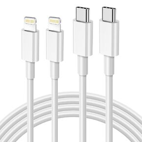 USB C to Lightning Cable 3FT 2Pack [Apple MFi Certified] Fast Charging | Power Delivery USB C iPhone Cables Type C iPhone Charger Cord Compatible iPhone 14 13 12 11 Pro Max X XS XR 8 7 6s Plus SE in Saudi Arabia