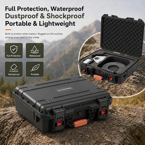Starlink Mini Case, Waterproof Hard Carrying Case for Star Link Mini Dish Accessories with Shoulder Strap,handheld design, Precision Cut Foam For Starlink Accessories, for Outdoor Travel RV Camping in Saudi Arabia