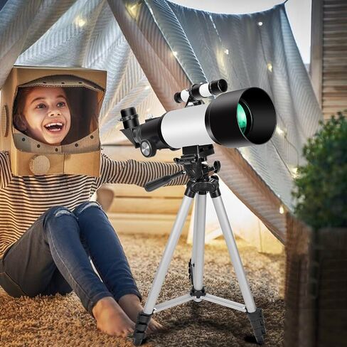 Telescopes, Telescope for Kids and Adults Beginners, 70mm Aperture 400mm Focus Length Refractor Travel Telescope with AZ Mount for Observe The Moon and Landscape (White) in Saudi Arabia