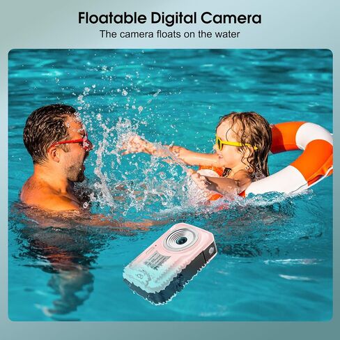 4K Underwater Camera, 64MP 16FT Waterproof Camera w/16GB Card, Light Pink | Floatable Digital Camera, 16X Digital Zoom, Auto Focus, Fill Light, 650mAh Battery, Ideal for Travel, Surfing, Swimming in Kuwait