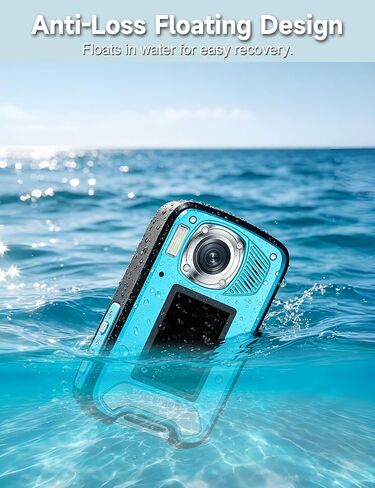 5K Waterproof Camera, 96MP 33FT Underwater Camera with Dual Screens, Autofocus Digital Camera for Snorkeling, Scuba Diving, Surfing & Travel in Saudi Arabia