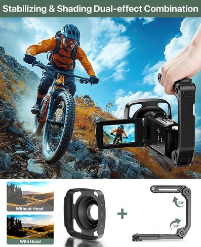 4K Video Camera Camcorder 64MP Vlogging Camera for YouTube 3.0" Touch Screen 18X Digital Zoom IR Night Vision with External Stereo Microphone,Remote,Lens Hood,Handheld Stabilizer,32G Card &2 Batteries in Saudi Arabia