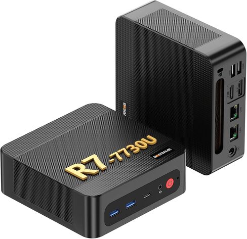 BOSGAME P4 Ultra Mini PC Ryzen 7 7730U 16GB DDR4 1TB PCIe SSD | 8C/16T, up to 4.5GHz, Dual 2.5G LAN, WiFi 6E & BT5.2, Triple 4K Display, Home Office & Gaming, Compact Desktop,Silent in Saudi Arabia