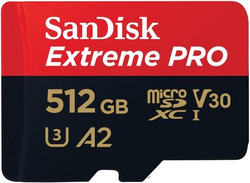 SanDisk Extreme PRO microSDXC UHS-I Memory Card 512 GB + Adapter & RescuePRO Deluxe (for Smartphones, Action Cameras or Drones, A2, Class 10, V30, U3, 200 MB/s Transfer) in Kuwait