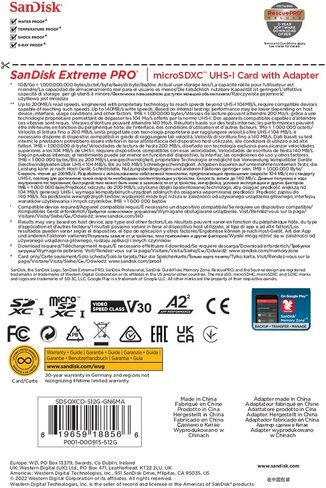 SanDisk Extreme PRO microSDXC UHS-I Memory Card 512 GB + Adapter & RescuePRO Deluxe (for Smartphones, Action Cameras or Drones, A2, Class 10, V30, U3, 200 MB/s Transfer) in Kuwait