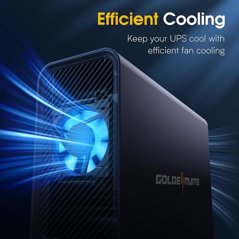GOLDENMATE 1000VA/600W Lithium UPS Battery Backup & Surge Protector, White | Pure Sine Wave, 8 Outlets, Color LCD, 153.6 Wh LiFePO4 Backup Battery, Uninterruptible Power Supply for PC, Home Office in Saudi Arabia