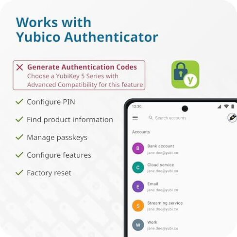 Yubico - Security Key C NFC - Basic Compatibility - Multi-Factor authentication (MFA) Security Key and passkey, Connect via USB-C or NFC, FIDO Certified in Kuwait
