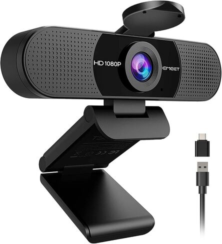 EMEET C960 Ultra 4K Webcam for Mac & PC, 1/1.5" Large Sensor, Metal Body | 0.2s Autofocus, DRC, Whiteboard Mode, Built-in Privacy Cover, 2 Mics, USB Webcam 4K for Meetings, Streaming, Content Creation in Kuwait