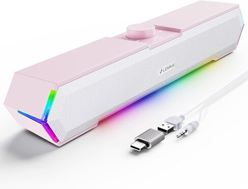 LENRUE G11 Computer Speakers for Desktop, Touch Lights PC Speakers with Surge Clear Sound, USB C/USB Powered, AUX Audio for Computer Desktop PC Laptop Desk in Saudi Arabia