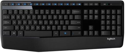 Logitech MK345 Full Size Wireless Keyboard and Mouse Combo - Black | Full size keyboard with integrated palm rest, compact right handed mouse, connect via single included USB-A Nano Receiver in Kuwait