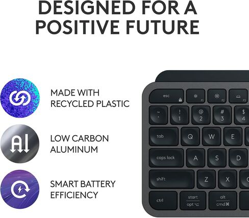 لوحة مفاتيح وماوس لاسلكية من لوجيتك MX Keys S Combo Performance - جرافيت | جهاز استقبال بلوتوث أو Logi Bolt USB متضمن، يتصل بما يصل إلى 3 أجهزة، مفاتيح ذكية بإضاءة خلفية، 8K DPI، تمرير سريع in Kuwait