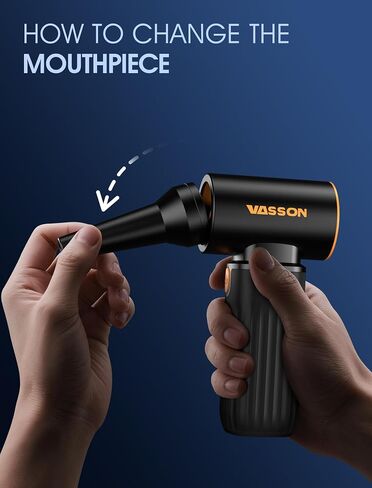 VASSON Compressed Air Duster 260000RPM, Cordless Ultra 3-Speed Adjustable | 5 different nozzles Type-C fast charging Powerful Dust Cleaner for Keyboard, Computer, Car, Outdoor, Air Bed in Saudi Arabia