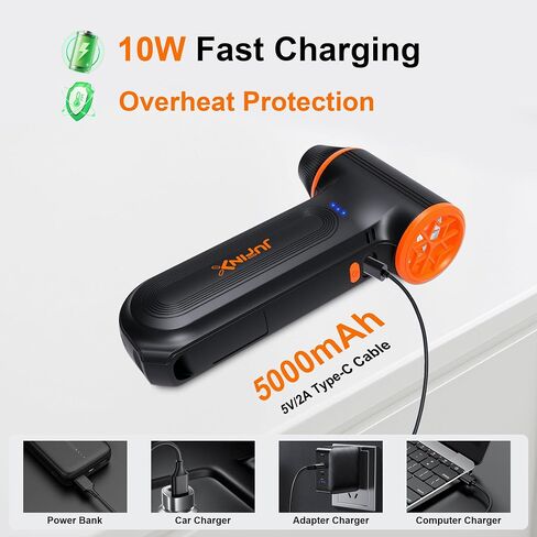 Compressed Air Duster,150000RPM Super Power air Blower,3-Speed Adjustable | rechargeable air duster with High speed brushless motor, 3-speed/multiple nozzles,for cleaning car, keyboard, computer, home. in Kuwait