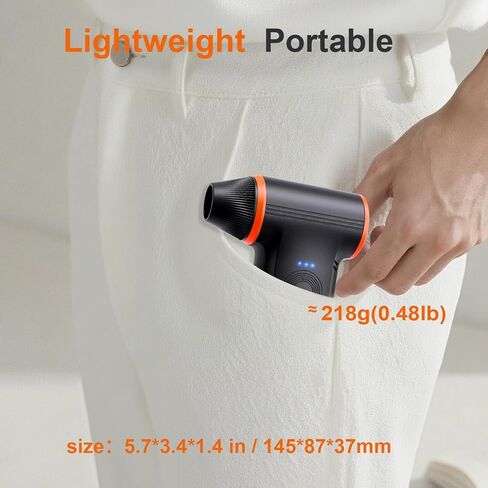Compressed Air Duster,150000RPM Super Power air Blower,3-Speed Adjustable | rechargeable air duster with High speed brushless motor, 3-speed/multiple nozzles,for cleaning car, keyboard, computer, home. in Kuwait
