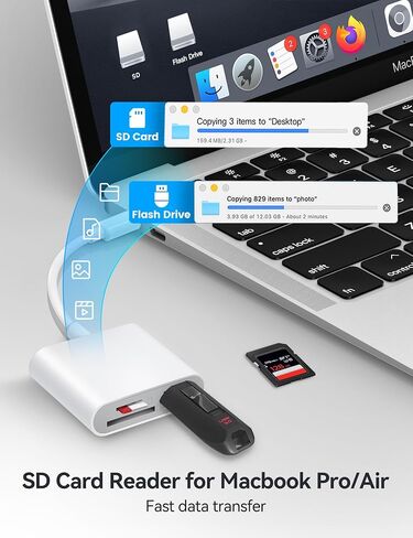 USB C to SD Card Reader, BnmxTek SD Card Adapter with SD MicroSD USB 3 Ports, USBC Memory Card Reader for iPhone 15 16, iPad, Mac, MacBook Pro/Air, Android and More USB-C/Type C Devices in Kuwait