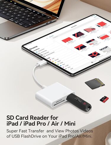 USB C to SD Card Reader, BnmxTek SD Card Adapter with SD MicroSD USB 3 Ports, USBC Memory Card Reader for iPhone 15 16, iPad, Mac, MacBook Pro/Air, Android and More USB-C/Type C Devices in Kuwait