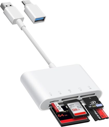 USB C to SD Card Reader, BnmxTek SD Card Adapter with SD MicroSD USB 3 Ports, USBC Memory Card Reader for iPhone 15 16, iPad, Mac, MacBook Pro/Air, Android and More USB-C/Type C Devices in Kuwait
