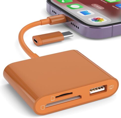 SZHAIYIJIN SD Card Reader for iPhone, Memory Card Reader with USB Camera Adapter Plug and Play Trail Game Camera Viewer Supports SD and TF Card MicroSD Card Adapter for iPad No App Required in Kuwait