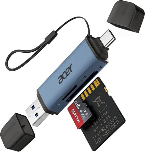acer SD Card Reader USB C, Dual Slots USB Type C to Micro SD Card Adapter | Memory Card Reader for MicroSD, SDHC, SDXC, Compatible with Laptop, PC, iPhone16/15, MacBook Pro/Air, iPad Pro, Android in Kuwait