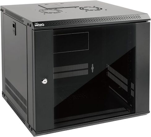 Tecmojo 9U Wall Mount Server Cabinet IT Network Rack Enclosure Lockable Door and Side Panels Black,Cooling Fan, Glass Door, 17.7inch Depth,for 19" IT Equipment, A/V Devices in Saudi Arabia