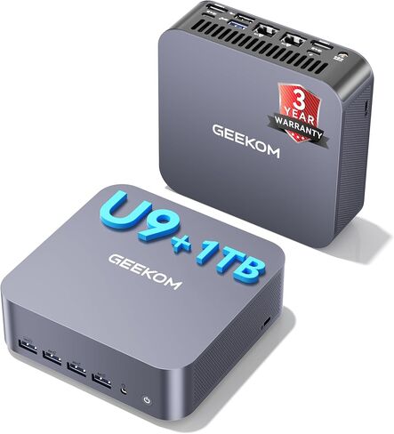 GEEKOM 8K Display Hub IT 13 Mini PC,Intel Ultra 7 356|DDR5 32GB RAM＆1TB SSD | Intel Arc GraphicsAI|Wi-Fi 7|BT5.4|Dual 2.5GbE LAN|USB4|8K & 4-Display Support|Mini Computer for Gaming,Creation,Media Center in Saudi Arabia