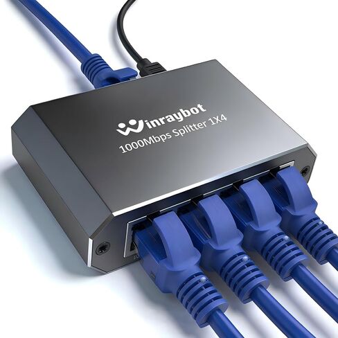 Ethernet Splitter, ethernet hub 4 Port gigabit,Ethernet Splitter 1 to 4,Network hub,Internet Switch 4 Port,netgear Switch (4 Devices Working simultaneously with Gigabit Network) in Saudi Arabia