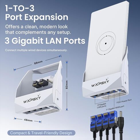 Starlink Router Mini Ethernet Adapter & Mount, Gigabit Docking Station with 3 LAN Ports, Wall-Mount & Adhesive Network Expansion for Home, RV & Office, Compact Plug & Play Internet Splitter in Saudi Arabia