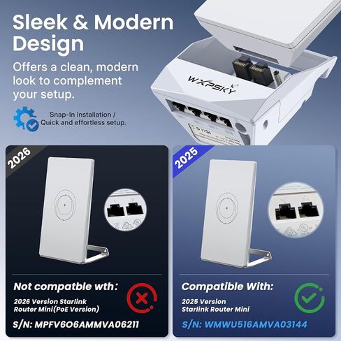 Starlink Router Mini Ethernet Adapter & Mount, Gigabit Docking Station with 3 LAN Ports, Wall-Mount & Adhesive Network Expansion for Home, RV & Office, Compact Plug & Play Internet Splitter in Saudi Arabia