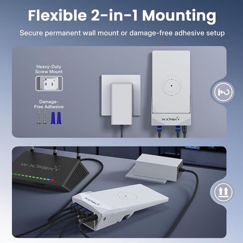 Starlink Router Mini Ethernet Adapter & Mount, Gigabit Docking Station with 3 LAN Ports, Wall-Mount & Adhesive Network Expansion for Home, RV & Office, Compact Plug & Play Internet Splitter in Saudi Arabia
