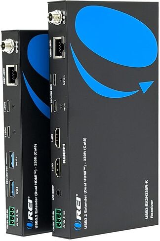 OREI USB Extender Over Ethernet 330ft USB 3.2 Gen1 5Gbps 4-Port USB Hub | USB Extender Over CAT5e, USB Extender Over CAT6 – 4 USB Ports, 1.5A Fast Charging, Plug & Play, No Drivers in Kuwait