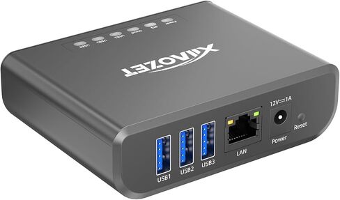LK301E Gigabit USB3.0 Device Server, 3-Port USB Hub | 3-Port USB over IP for LAN, Compatible with Printers, Scanners & Dongles (Updated version) in Saudi Arabia