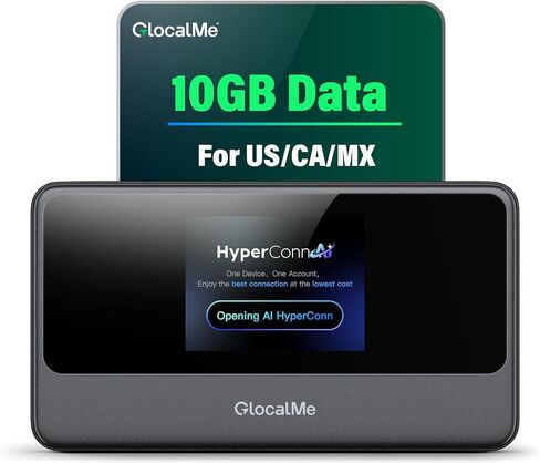 GlocalMe Numen Air 5G Mobile Hotspot, Portable WiFi Hotspot for Travel in 200+ Countries, Ultra High Speed Pocket Hotspot Device with Speed Up to 2.5Gbps, No SIM Card Required, 16 Connected Devices in Kuwait