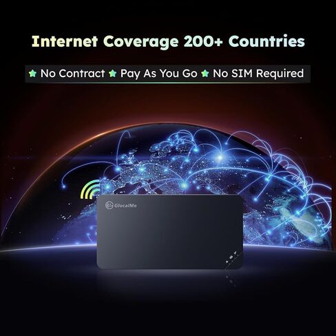 GlocalMe U3 4G Portable WiFi Hotspot for Travel in 200+ Countries | Mobile Hotspot Device, No SIM Card Needed, 10 Connected Devices, Global 1GB Data 90 Days, Connect to the Best Intrenet in Kuwait