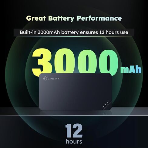 GlocalMe U3 4G Portable WiFi Hotspot for Travel in 200+ Countries | Mobile Hotspot Device, No SIM Card Needed, 10 Connected Devices, Global 1GB Data 90 Days, Connect to the Best Intrenet in Kuwait