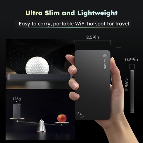 GlocalMe U3 4G Portable WiFi Hotspot for Travel in 200+ Countries | Mobile Hotspot Device, No SIM Card Needed, 10 Connected Devices, Global 1GB Data 90 Days, Connect to the Best Intrenet in Kuwait