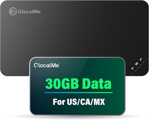 GlocalMe U3 4G Portable WiFi Hotspot for Travel in 200+ Countries | Mobile Hotspot Device, No SIM Card Needed, 10 Connected Devices, Global 1GB Data 90 Days, Connect to the Best Intrenet in Kuwait