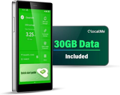 GlocalMe G4 Pro 4G Mobile Hotspot, 5 inch Touchscreen, International Travel | Portable WiFi Hotspot for Travel in 200+ Countries, No SIM Card Needed, 10 Connected Devices, Global 390+ Carriers Access in Saudi Arabia