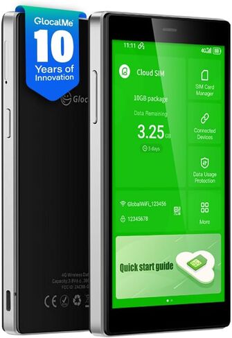 GlocalMe G4 Pro 4G Mobile Hotspot Device with 30GB US/CA/MX Data 60 Days in Kuwait