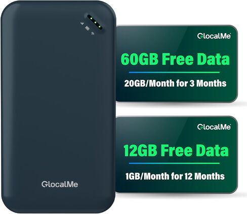 GlocalMe UPP 4G Mobile Hotspot, Portable WiFi Hotspot for Travel in 200+ Countries/Region, Pocket WiFi Device with 1GB Global Data 90 Days, No SIM Card Required, No Contract, Connect to 8 Devices in Saudi Arabia